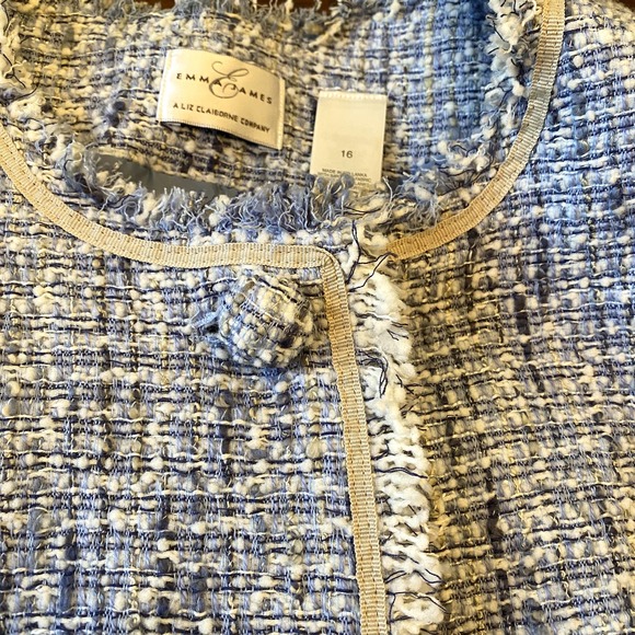 Emma James Light Blue Tweed Blazer Womens Sz 16 - Picture 4 of 9